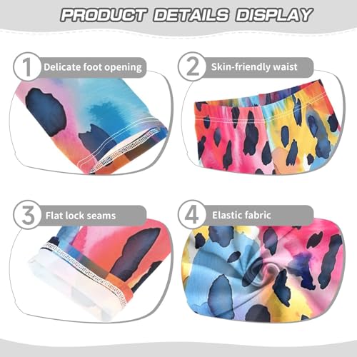 Bolaz Toddler Girls Leggings Printed Yoga Pants Leggings Watercolor Leopard Print for Kids3