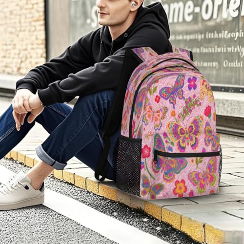 Mochila escolar de mariposas para ordenador portátil de 15.6 pulgadas de estudiantes y adolescentes 7