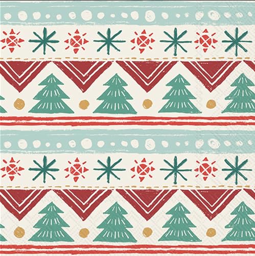 IHR Ideal Home Range Party Napkins Disposable 3-Ply Paper Lunch Napkin Pack, 6.5" x 6.5", Seasonal Shades, 20-Count