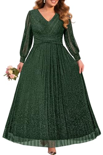 Image of Pinup Fashion Plus Size Formal Evening Glitter Prom Wedding Guest Dress | Silver thread straight knit, v-neck, empire waist, back zipper, a-line, maxi long, perfect for evening party, wedding guest