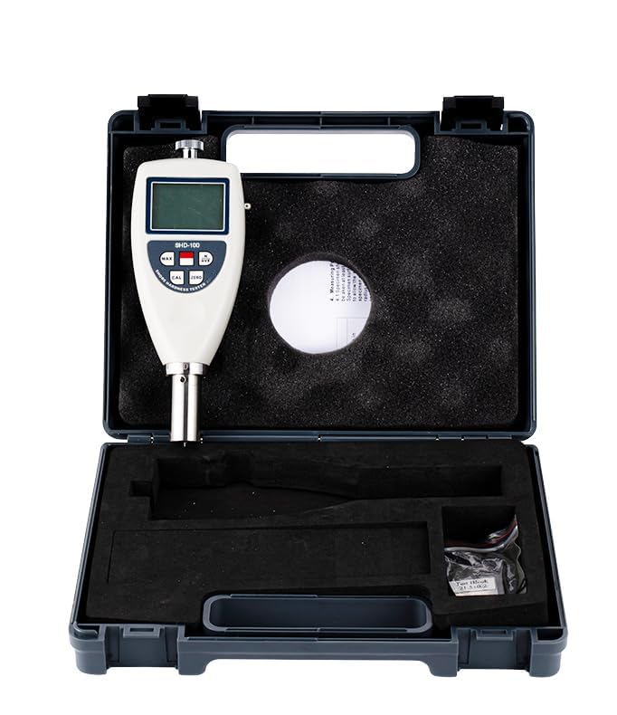 Shore E Durometer EVA Hardness Tester Meter Shore E Hardness Tester for Hard Sponge,EVA Materials with Range 10 to 90HE Indenter R 2.5 Spherical Radius Hardness Values Above 90 DO Below 20 A