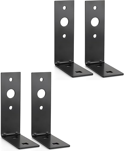 Miniatura 1 de PARTSam 4 soportes de luz de remolque negros en forma de L, soporte de montaje de luz trasera de acero de deposición electroforética para lancha,