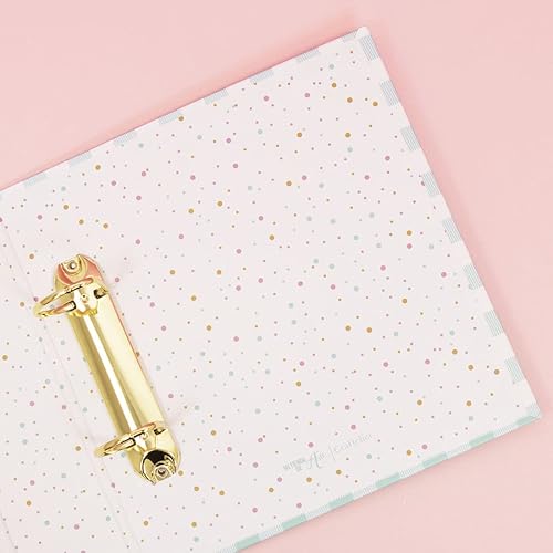 Miniatura 3 de Craftelier - Álbum de cartón forrado Vichy (6" x 8") 2 sistemas de anillas en D de metal blanco Tapa dura resistente Tamaño 8.9 x 9.1 x 2.4 in