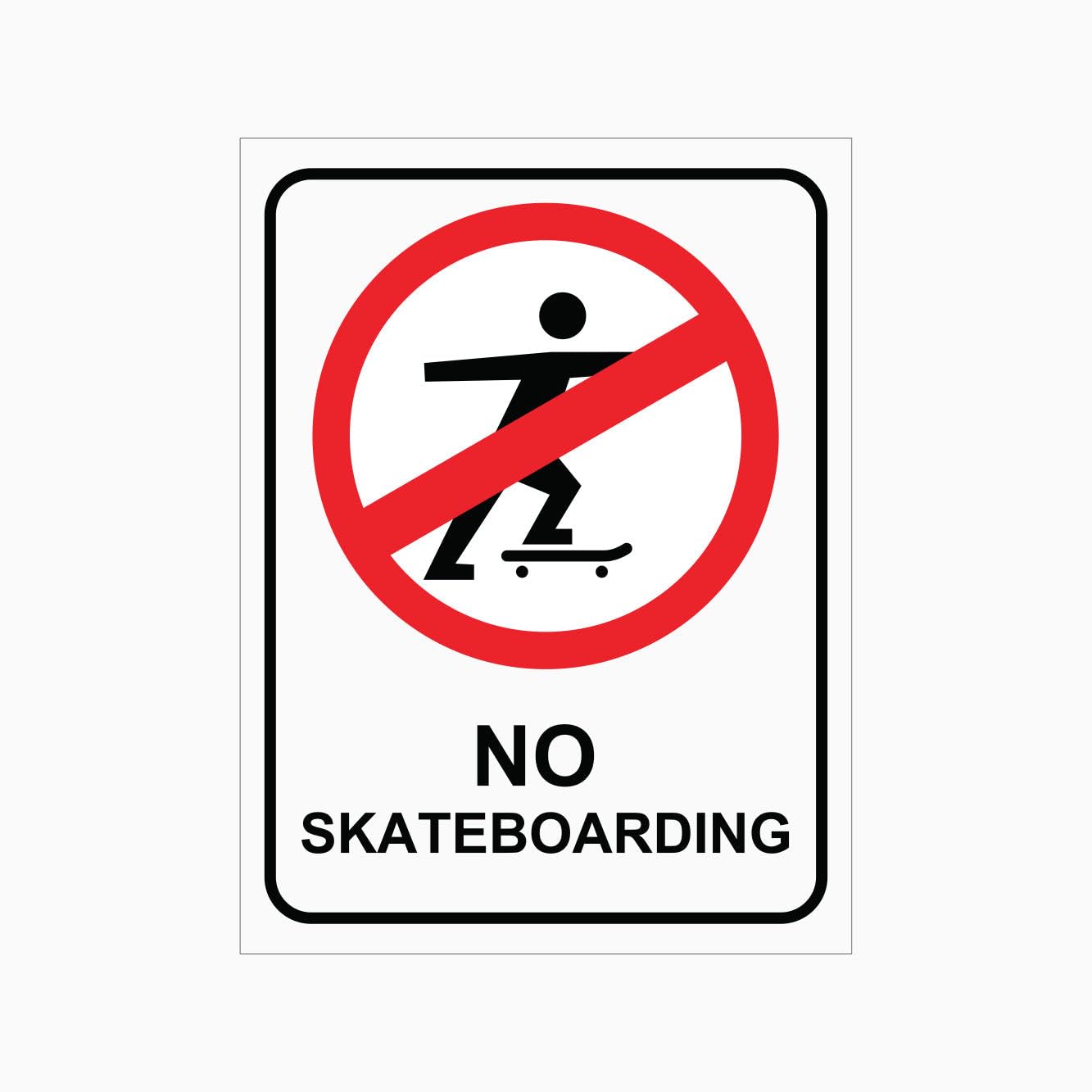 NO SKATEBOARDING Sign, 12x8 Metal Tin Sign, Skateboarding is banned.