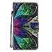 Produktbild Huawei Mate 20 Hülle, DENDICO Case Leder Handyhülle Flip Schutzhülle im Kartenfach, Dünn Klapphülle Farbmalerei Art Brieftasche für Huawei Mate 20 - Buntes Blatt