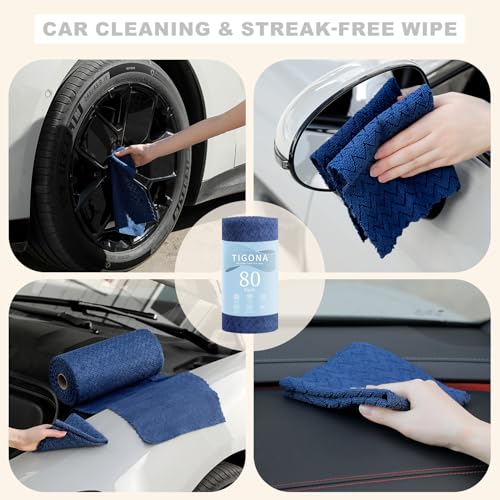 Image of 80 Pack Microfiber Cleaning Cloth Roll Reusable Paper Towels 12 inchx12 inch Tear Away Cloth,Absorbent Dish Rags for House Kitchen,Wash Cloths,Lint Free Rags for Window Cars Cleaning Supplies