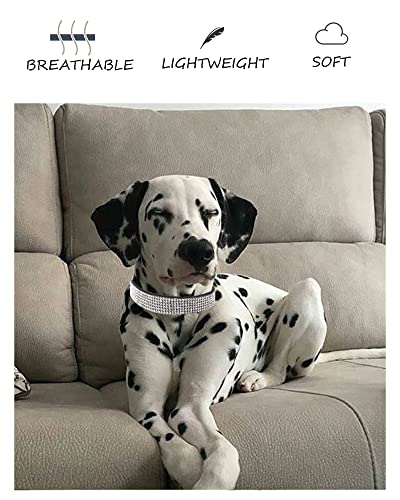 Dog Collar For Small Dogs, Adjustable Leather Suede Bling Dog Collars，Pink Dog Collar Cat Collar, Rhinestone Dog Collar(S, Pink) #TOP3