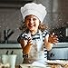 Elcoho 8 Pieces Kids Apron and Chef Hat Set Cotton Adjustable Children's Kitchen Chef Hat with Apron for Cooking and Painting (Black, White, Red, Blue)