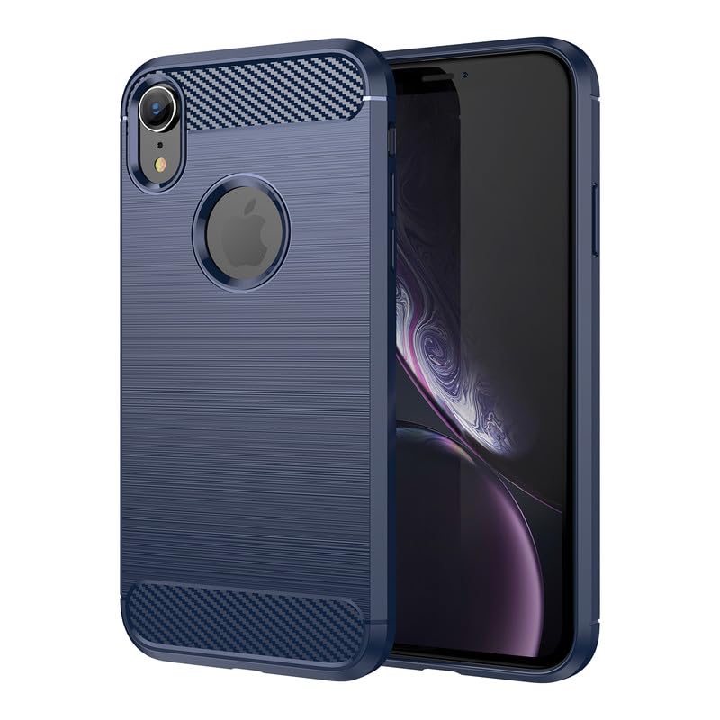 Image of Hybrid Carbon Fiber Back Case for iPhone XR (Blue)