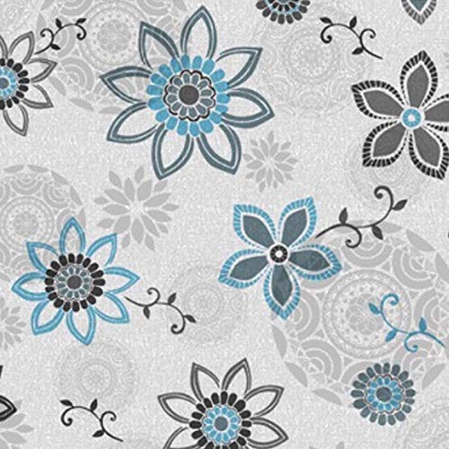 Preisvergleich Produktbild Weichschaummatte Badvorleger Bodenbelag Weichschaumbelag Antirutschmatte Badezimmermatte Sicherheit Meterware Grau Blau Graphit Dunkelgrau Blumen 65 cm Aqua Mat 4044-3 (65 x 180 cm)
