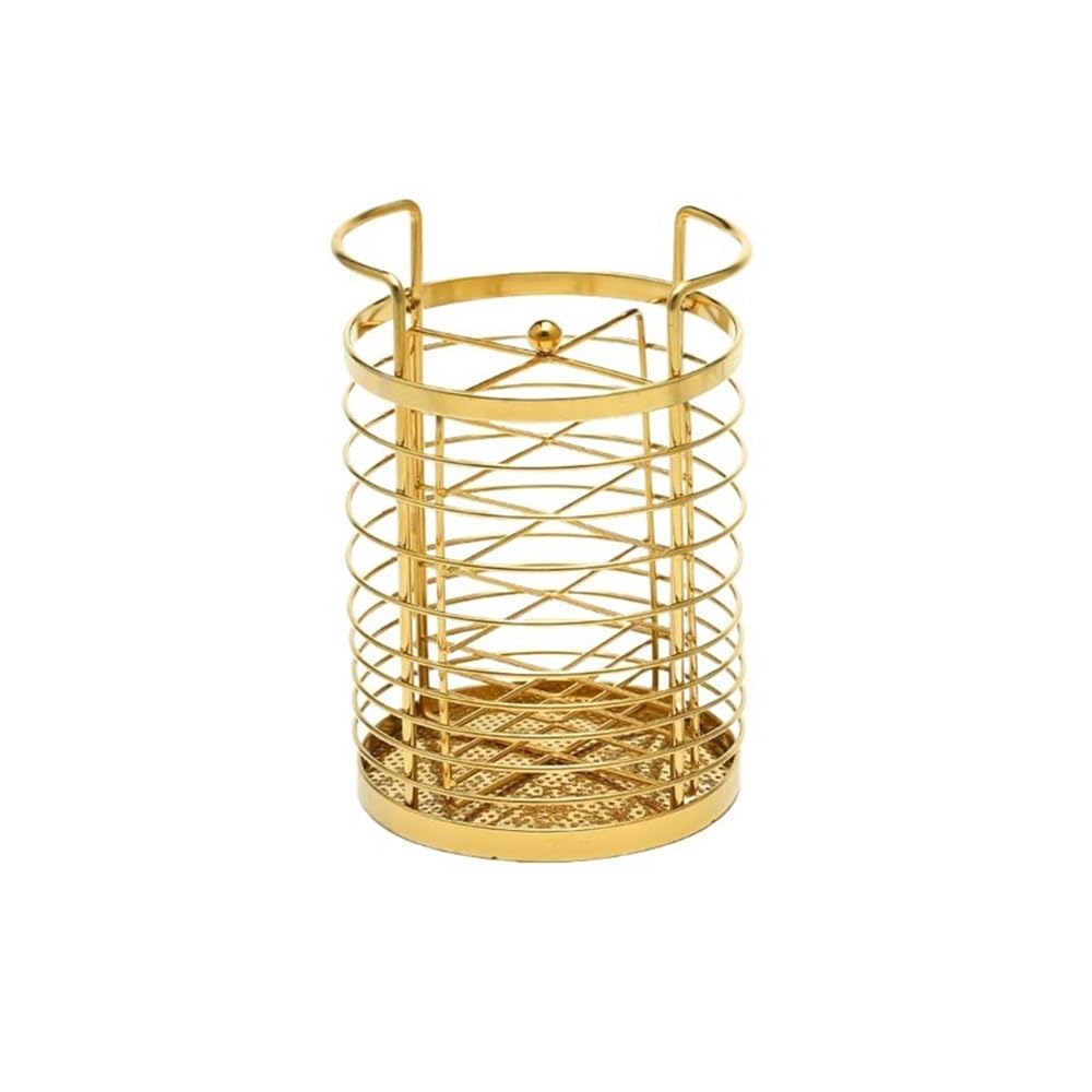 E7v2t9k6 Gold Cooking Utensil Holder Kitchen Utensil Holder Countertop Cutlery Drainer Cooking Organiser For Spoons Cutlery Organizer(Gold)