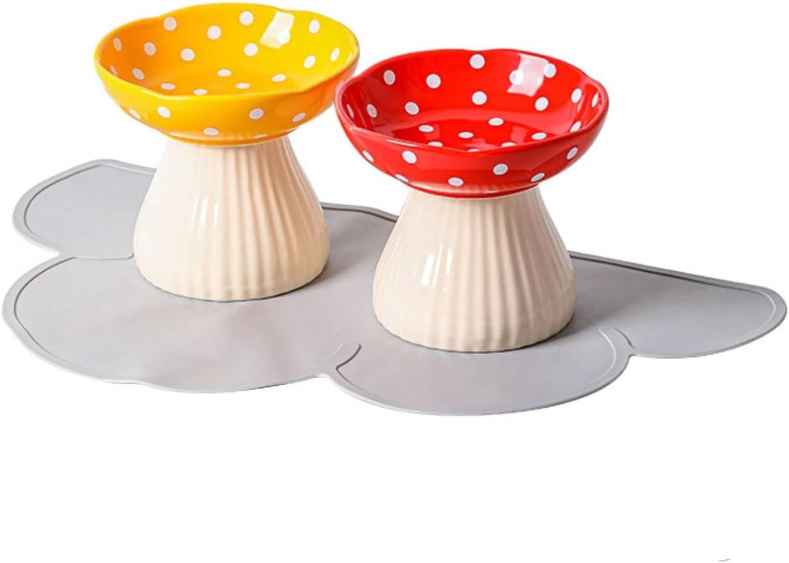 Générique Gamelle Chat Céramique Surélevée Anti-Vomissement Anti Glouton, Bol Eau et Nourriture pour Chats Adultes et Chatons, Design Pratique et Stable A,S