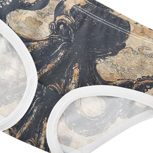 Vintage Octopus Map Toddler Girls's Underwear 2T 202c02284