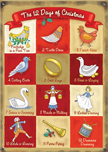 Small (150 x 200mm) Metal Sign - 12 Days of Christmas