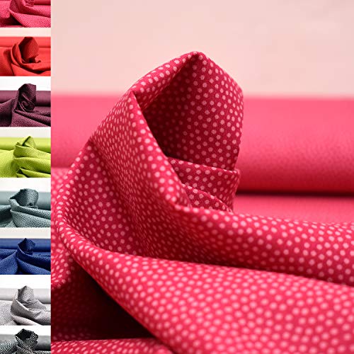 MAGAM-Stoffe Keno Tupfen Baumwollstoff Oeko-Tex Meterware 50cm (05. Pink)