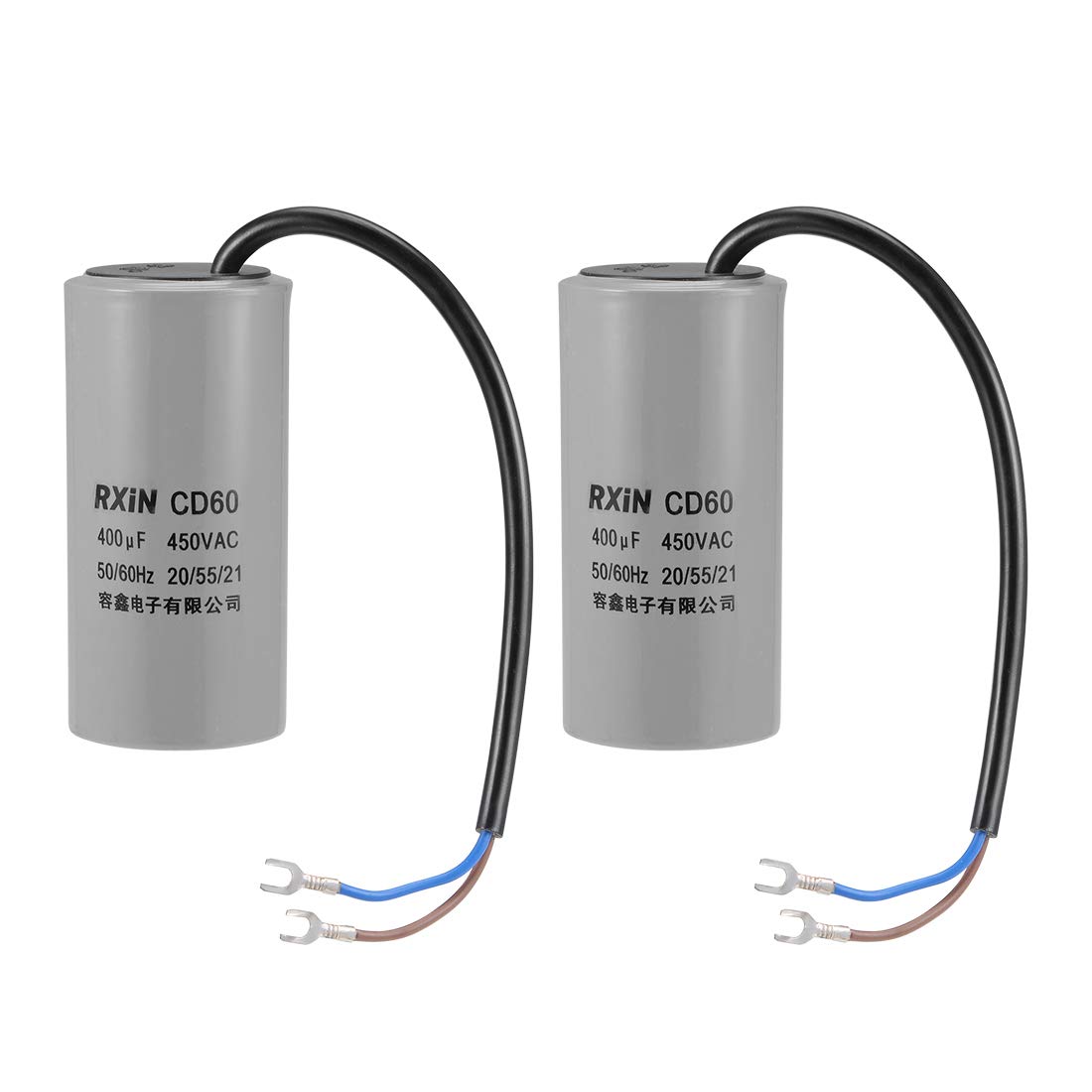 uxcell 400uf Motor Star Capacitor 400mfd AC 450V for HSingle-Phase 50/60 Hz AC Motor and Fan 2Pcs