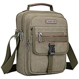 sac toile et cuir femme Tissu en toile recyclée: ce sac crossbody fabriqué à partir de toile haute qualité, tissu de doublure en polyester.Le tissu est conçu pour une fiable durable et peut réduire la consommation d'énergie et la pollution. Taille: environ 8,5 L x 11 h x 4,8 W (L: 21,59 x H: 27,94 x W: 12,19); Poids: 0,62 kilogrammes.Ce sac crossbody est léger et très robuste. Il est assez petit, mais l'espace interne est suffisamment grand pour transporter une quantité considérable de choses.