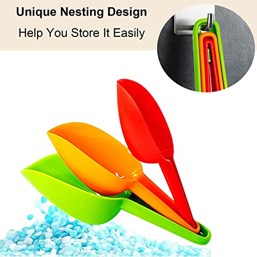 Ice Scoop Set of 3, Multi Purpose Plastic Kitchen Scoops Containers, Ice Scooper for Freezer, Ice Maker, Canisters, Flour, Suger, Dry Foods, Popcorn, Coffee Beans and Pet Food