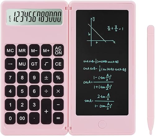 Calculadora de escritorio, calculadoras pequeñas de escritorio con bloc de notas de escritura, calculadora básica de botón grande de matemáticas de