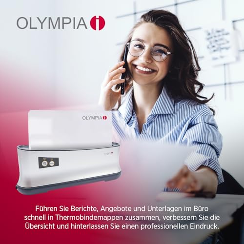 OLYMPIA TB 1280 Thermobindegerät A4 | Bindemaschine für bis zu 200 Blatt, 70g/m² | Thermobinder mit LED-Anzeige, Kühlablage & Sicherheitsabschaltung | Bindegerät für Büro, Schule & Homeoffice