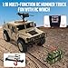 Remote Control Truck-4x4 Off-Road RC Trucks Army Rock Crawler Humme, RTR 40Mins Play Time All Terrain RC Off Road Jeep Cars with Winch,Lights&Openning Door, Military Armored Vehicle Toys Gift for Boys