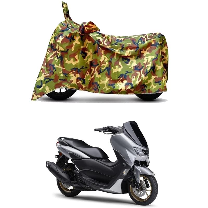 Image of Waterproof 100% PVC Coated Bike Scooty Two Wheeler Body Cover Compatible for Yamaha NMax 155 BS6 /UV-Rays /Heat Protection /Birds Dropping /Scratchproof /Dust Proof [6X6 Jungle Print]