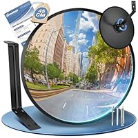 moveland Verkehrsspiegel 45 cm - Verstellbarer Acryl-Konvexspiegel Ausfahrt Spiegel 45 cm - Weitwinkel-Traffic Mirror für Einfahrten, Garage, Verkehr, Hof (Support Indoor und Outdoor, 180 Grad konvex)