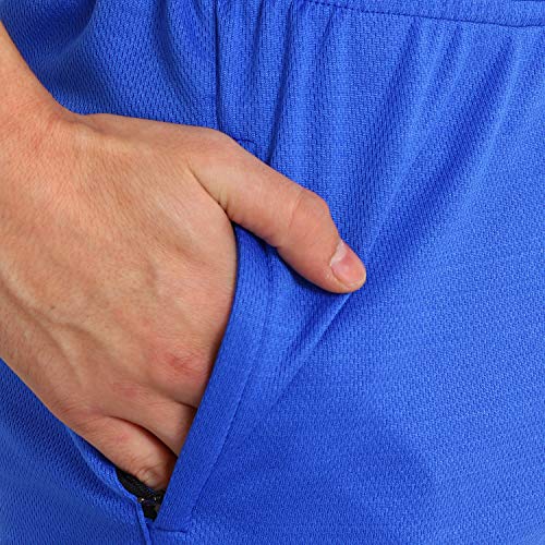 Image of Dia Dia Men's Athletic Shorts, Quick Dry Lightweight Sports Shorts with Zipper Pockets, Drawstring Waist, Breathable Honeycomb Fabric, Ideal for Gym, Workout, Running