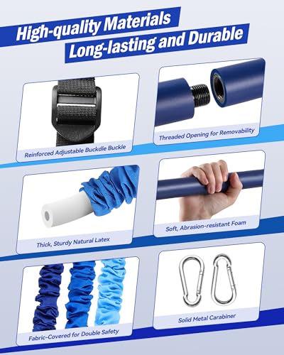 Image of Upgraded Pilates Bar Kit with Resistance Bands Natural Latex for Women & Men, Heavy-Duty Stainless Steel Multifunctional Yoga Pilates Stick for Home Gym Exercise Fitness Equipment Full-Body Workouts