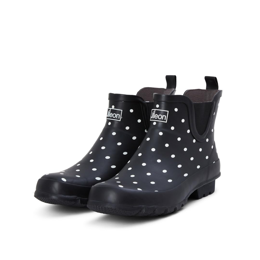 Womens Ankle Height Waterproof Rubber Rain Boots - Designed For Wide Feet & Wide Calves - Easy to Slip on and Off