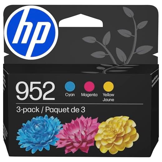 HP 952 Cyan, Magenta, Yellow Ink Cartridges (3-pack) | Works with HP OfficeJet 8702, HP OfficeJet Pro 7720, 7740, 8210, 8710, 8720, 8730, 8740 Series | Eligible for Instant Ink | N9K27AN
