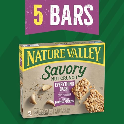 Image of Nature Valley Savory Nut Crunch Bars, Everything Bagel, 5 Bars, 4.45 OZ