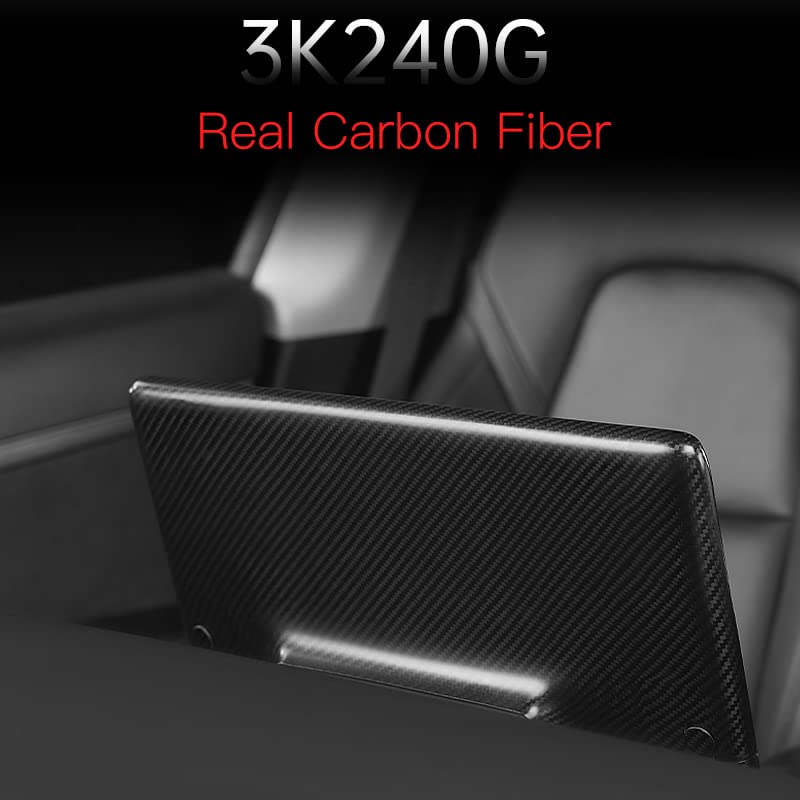JSWAN Carbon Fiber Center Control Touchscreen Cover Frame for Tesla Model 3 (2017-2023) Model Y (2019-2024) Center Console Dashboard Multimedia Screen Back Cap (Matte Black) image 4