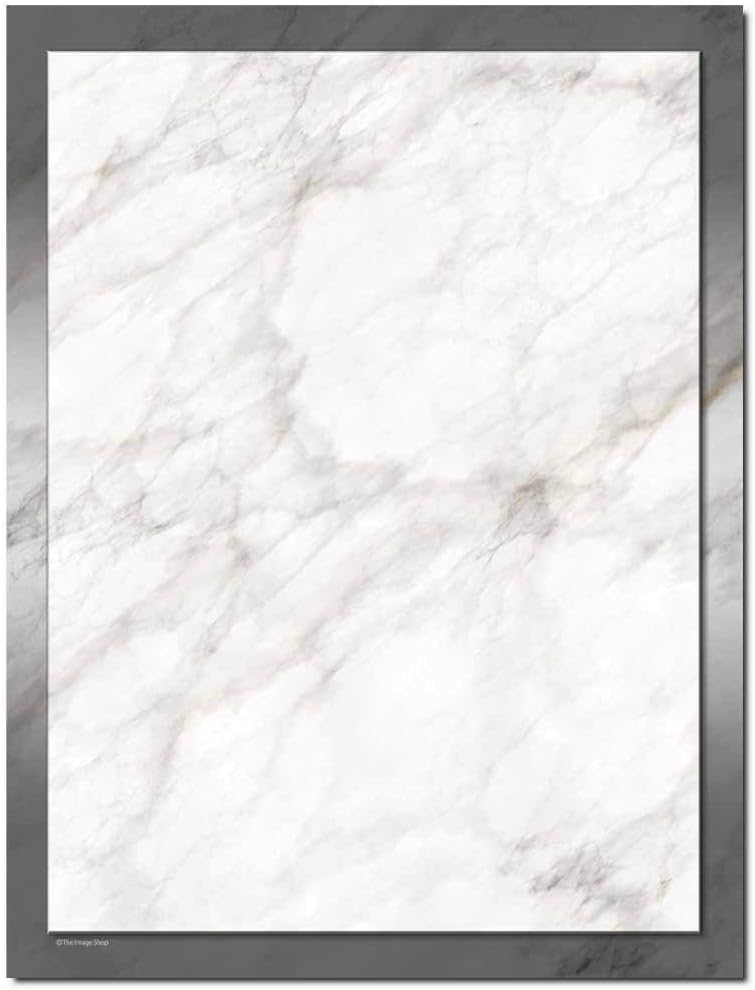 Silver Marble Letterhead Laser & Inkjet Printer Paper (100 Pack)