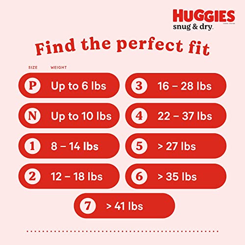 Huggies Size 1 Diapers, Snug & Dry Newborn Diapers, Size 1 (8-14 lbs), 256 Ct (4 packs of 64), Packaging May Vary - Thumbnail 7