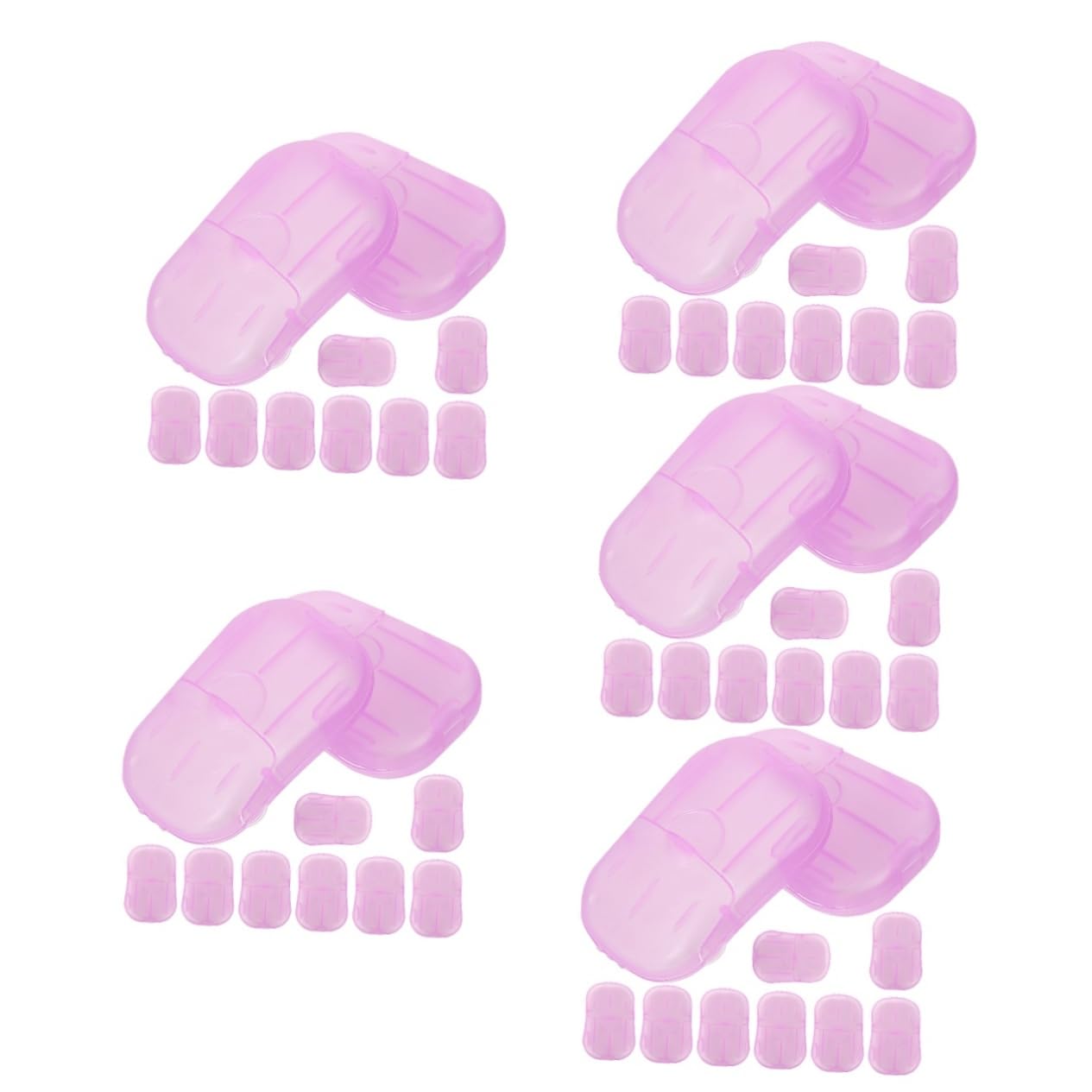 TOYANDONA 5sets Travel Soap Sheets Small Hand Cleaning Soap Slices for Outdoor Activities Camping Business Trips Portable and Lightweight 15boxes*5