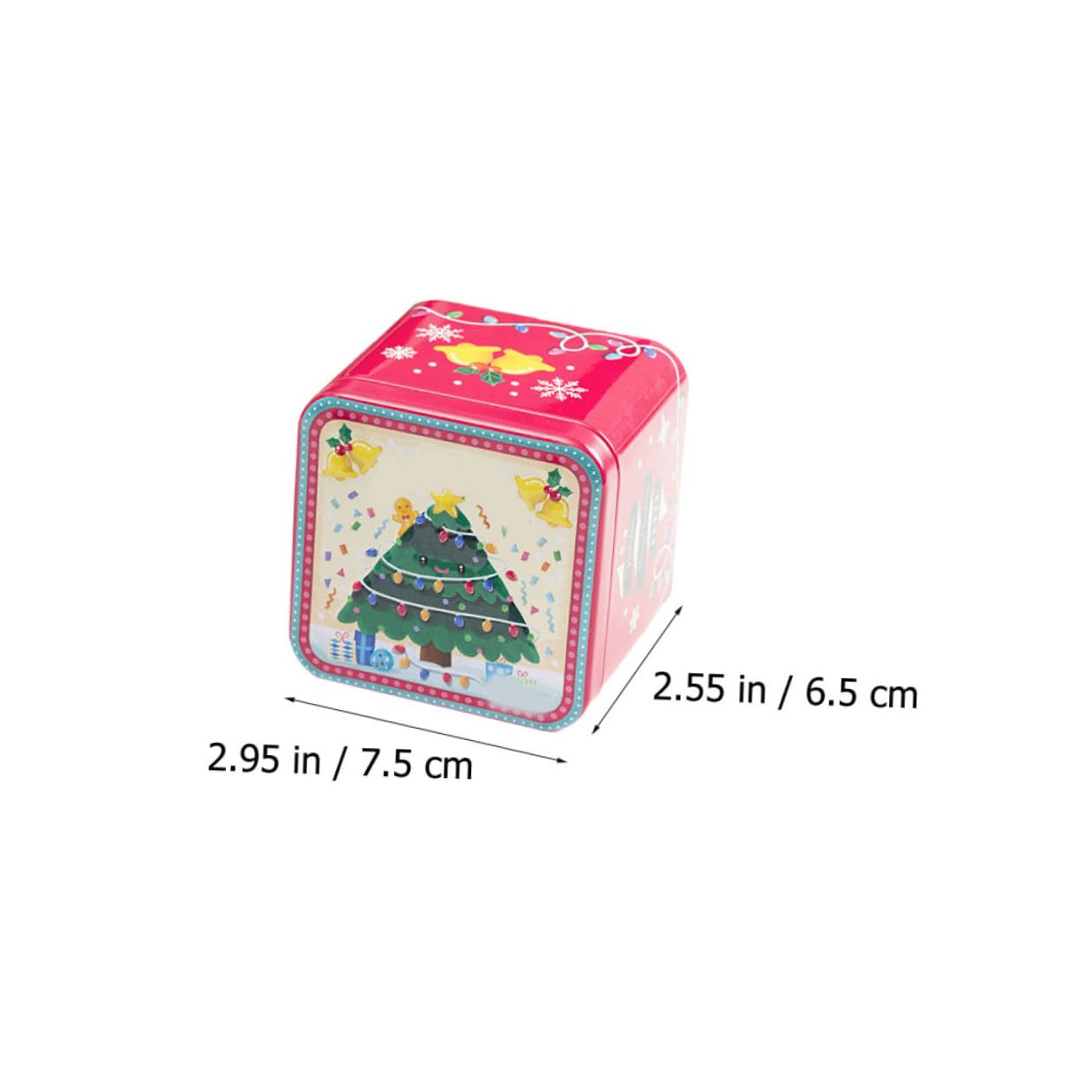 Baluue 8 Piezas Caja de Obsequio Cuadrada de Hojalata Caja de Navidad para Guardar Dulces para Fiesta de Navidad Navideños