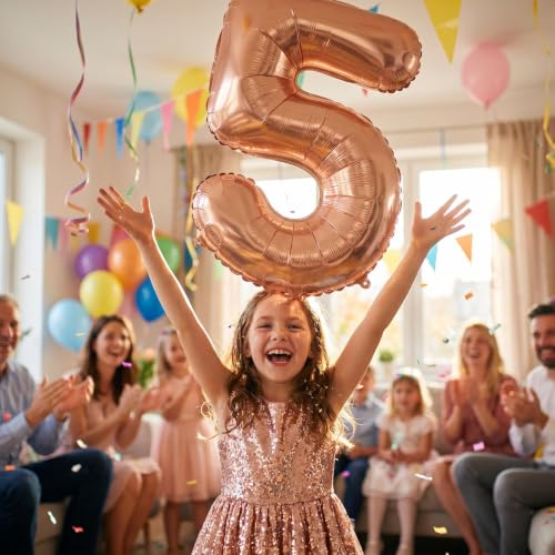 Image of YPSelected 32 Inch Large Foil Helium Number Balloon Birthday Wedding Party 0-9 (Orange, 5)