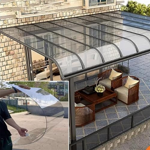 Planchas de Policarbonato Transparentes Paneles Panel de Fibra de Vidrio 1mm [Pxkmouy 0.6×13m Placas de Policarbonato Planchas] Impermeable/Anti UV, Cubiertas Techo Aislamiento a Prueba de Lluvia