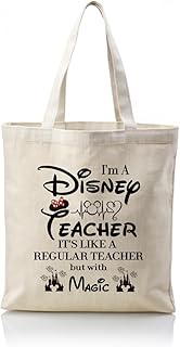 WDSXWH Canvas Tote Bag Aesthetic for Women,Reusable Canvas Cute Shoulder Bag for Grocery, Shopping, Beach & Daily Use, Teacher Work, Medium