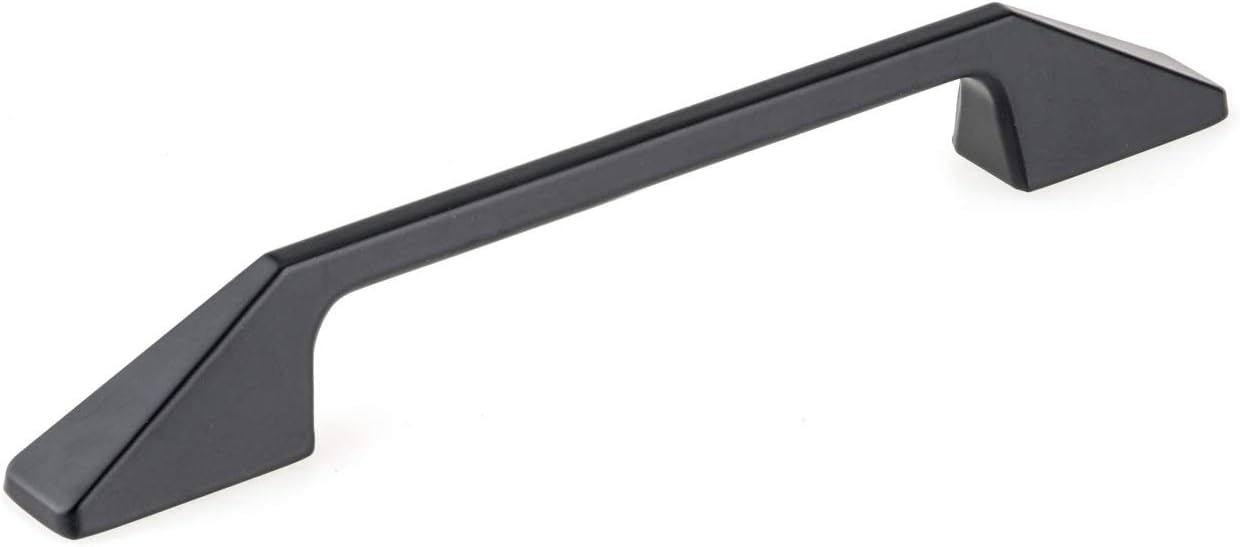 Richelieu Hardware BP7238160900 Medina Collection 6 5/16-inch (160 mm) Center-to-Center Matte Black Modern Rectangular Cabinet and Drawer Pull Handle for Kitchen, Bathroom, and Furniture