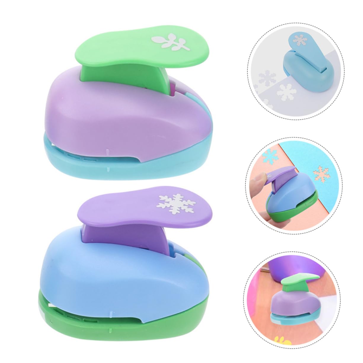 Uonlytech 4 Set Puncher Per Carta Fustellatrice Diy Puncher Portatile Per Scrapbooking E Attività Casual 2 Pezzi*4