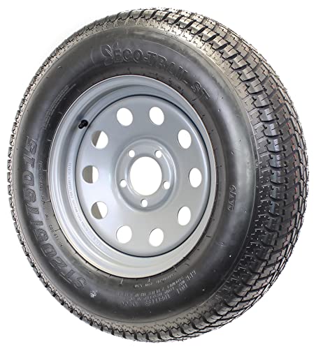 eCustomrim 2-Pack Trailer Tire Rim ST205/75D15 F78-15 205/75-15 Load Range C 5 Lug Silver Modular - 2 Year Warranty w/Free Roadside