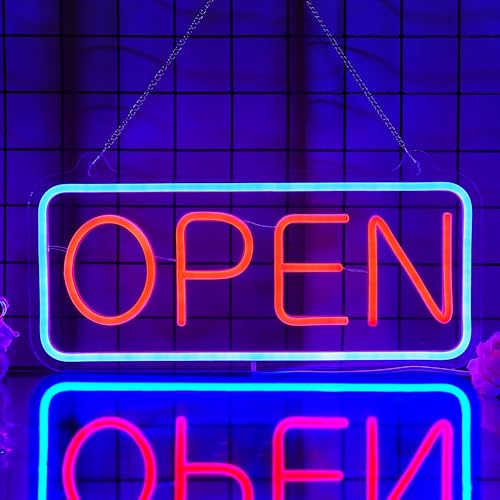 CoolGift Mart Open Neon-Schild - Dimmbare LED-Licht für Business Store Wanddekoration USB betrieben ästhetische Dekoration für Coffee Shop Dessert Store Bar Pub Party Eröffnung Geschenk