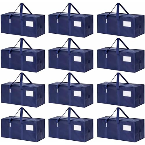 Image of Simpli-Magic Heavy Duty Moving Bags, 12 Pack, Extra Large Reusable Storage & Relocation Bags with Carry Handles & Zipper