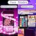 LED Strip Lights, PATIOPTION 16.4ft Waterproof Bluetooth Phone Controller RGB 5050 LED Tape Lights, Music Sync Color Changing LED Strip Lights with Remote for Bedroom, Home Decor, Cabinet, TV, Party
