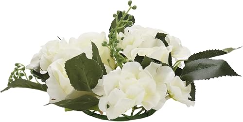 Miniatura 3 de Pastlla 2 anillos de vela de rosas artificiales, coronas, decoración floral, anillo de flores, corona, portavelas para fiesta del día de San