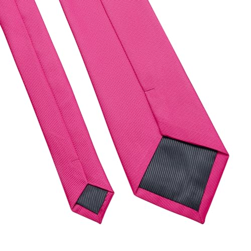 Image of DecTwig Men's Ties Solid Color Formal Neckties 3.15 inch (8CM) Hot Pink Ties For Men