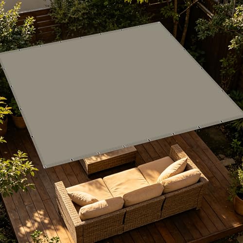 Toldo vela de sombra impermeable para balcón y porche exterior en gris pardo 2