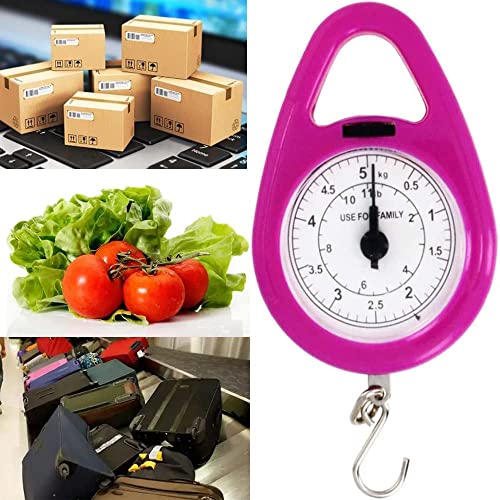 Báscula portátil de resorte 5kg plástico ABS morada miniatura 7